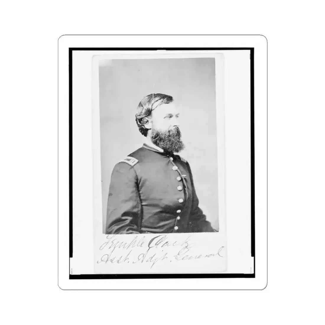 Assistant Adjunct General Temple Clark, Union Officer, Half-Length Portrait, Facing Right (U.S. Civil War) STICKER Vinyl Kiss-Cut Decal 4 Inch White - The Sticker Space