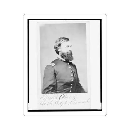 Assistant Adjunct General Temple Clark, Union Officer, Half-Length Portrait, Facing Right (U.S. Civil War) STICKER Vinyl Kiss-Cut Decal 4 Inch White - The Sticker Space
