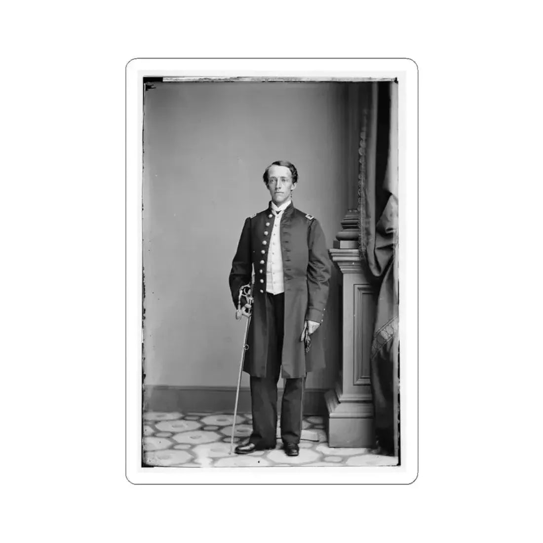 Asst. Sarg. P.C. Pease, 6Th N.Y. (U.S. Civil War) STICKER Vinyl Kiss-Cut Decal 3 Inch White - The Sticker Space