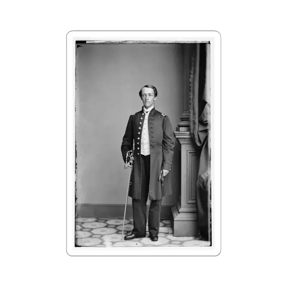 Asst. Sarg. P.C. Pease, 6Th N.Y. (U.S. Civil War) STICKER Vinyl Kiss-Cut Decal 4 Inch White - The Sticker Space