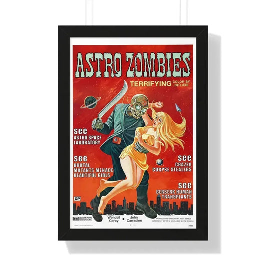 ASTRO ZOMBIES 1968 - Framed Movie Poster 16″ x 24″ Black - The Sticker Space