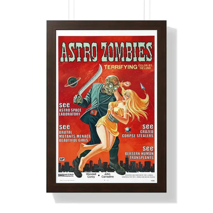 ASTRO ZOMBIES 1968 - Framed Movie Poster 16″ x 24″ Walnut - The Sticker Space