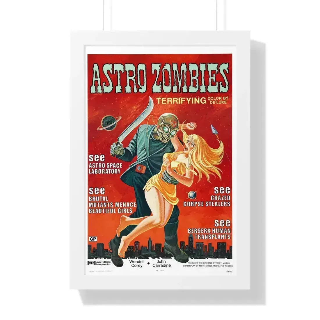 ASTRO ZOMBIES 1968 - Framed Movie Poster 16″ x 24″ White - The Sticker Space