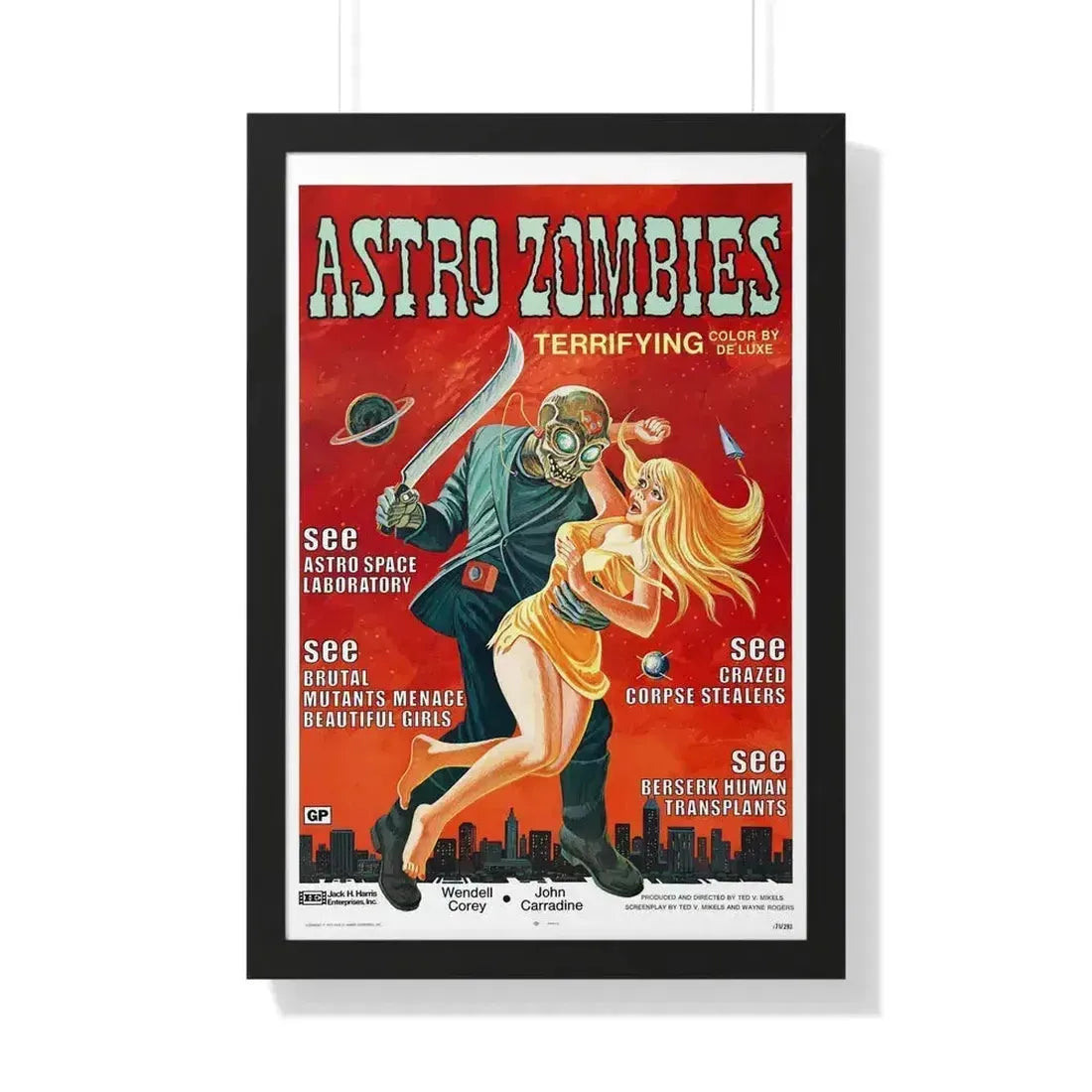 ASTRO ZOMBIES 1968 - Framed Movie Poster 20" x 30" Black - The Sticker Space