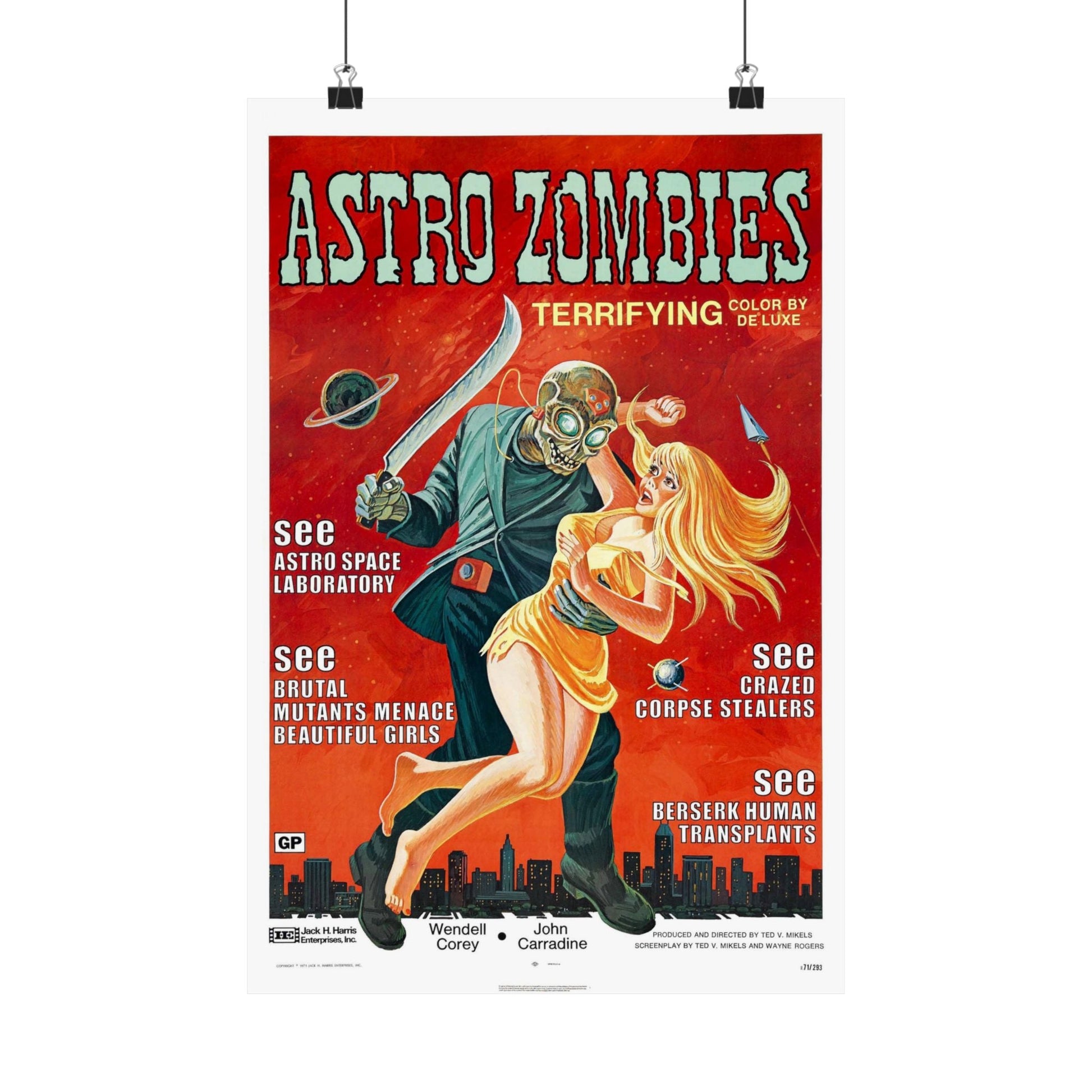 ASTRO ZOMBIES 1968 - Paper Movie Poster-12″ x 18″-The Sticker Space