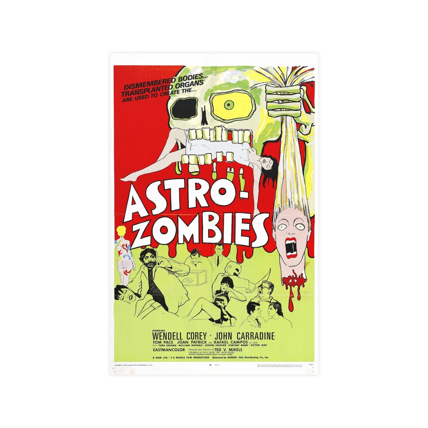 ASTRO ZOMBIES (2) 1968 - Paper Movie Poster-11″ x 17″ (Vertical)-The Sticker Space