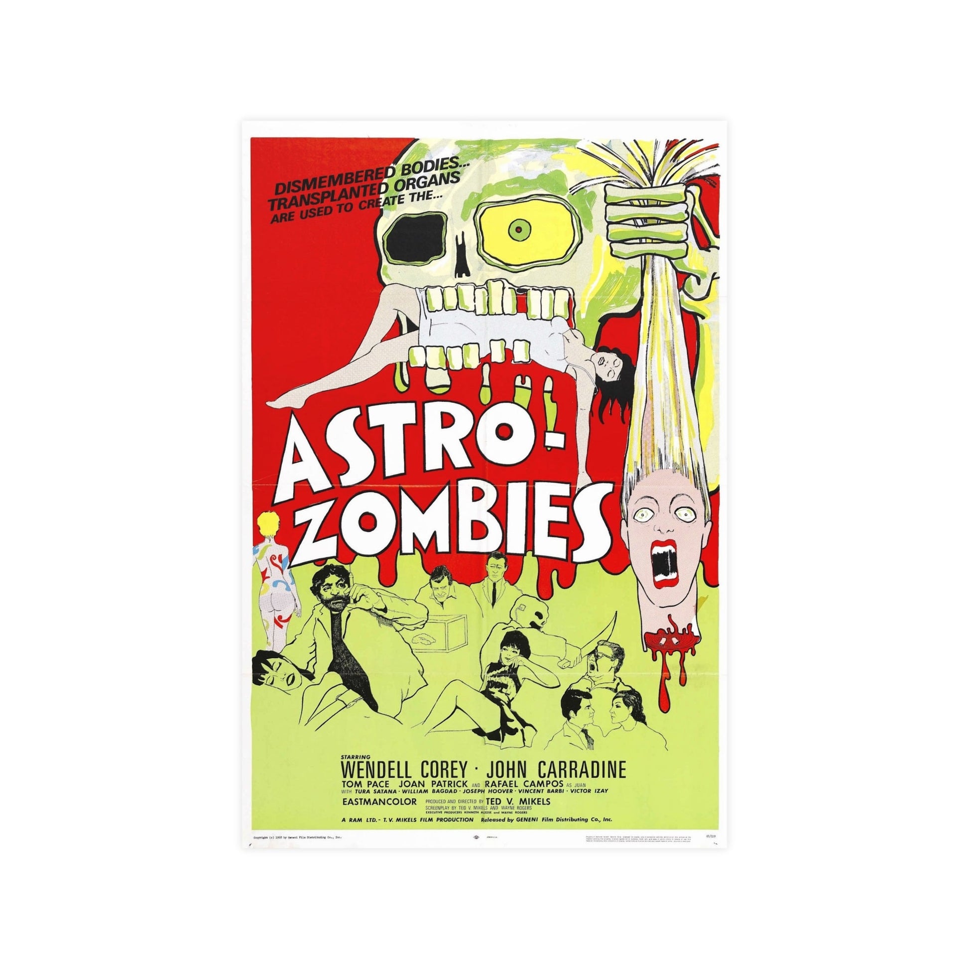 ASTRO ZOMBIES (2) 1968 - Paper Movie Poster-12″ x 18″ (Vertical)-The Sticker Space