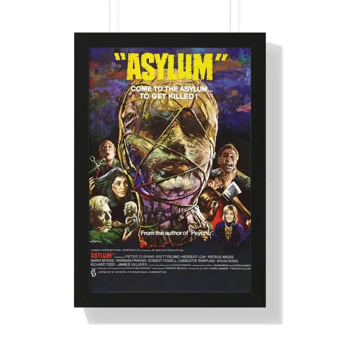 ASYLUM 1972 - Framed Movie Poster 16″ x 24″ Black - The Sticker Space