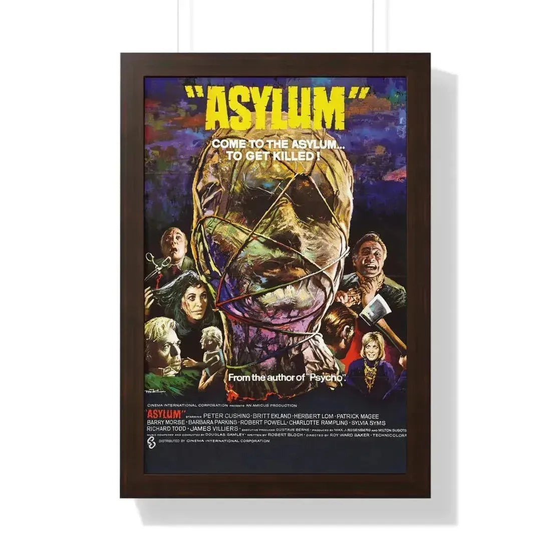 ASYLUM 1972 - Framed Movie Poster 16″ x 24″ Walnut - The Sticker Space