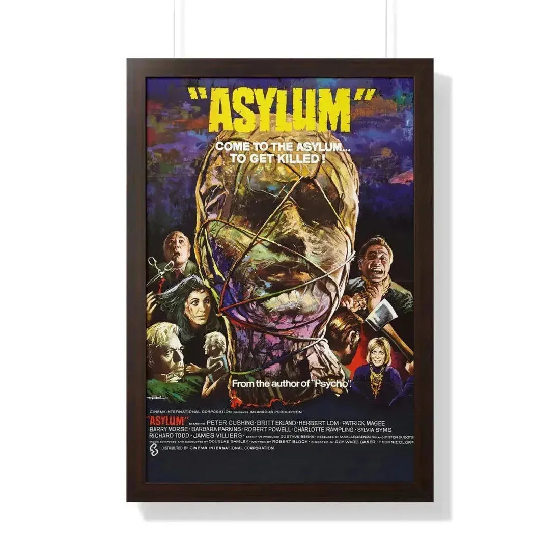 ASYLUM 1972 - Framed Movie Poster 20" x 30" Walnut - The Sticker Space