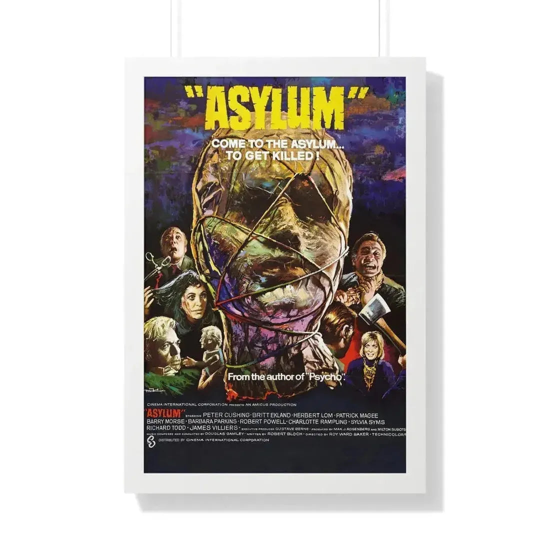 ASYLUM 1972 - Framed Movie Poster 20" x 30" White - The Sticker Space