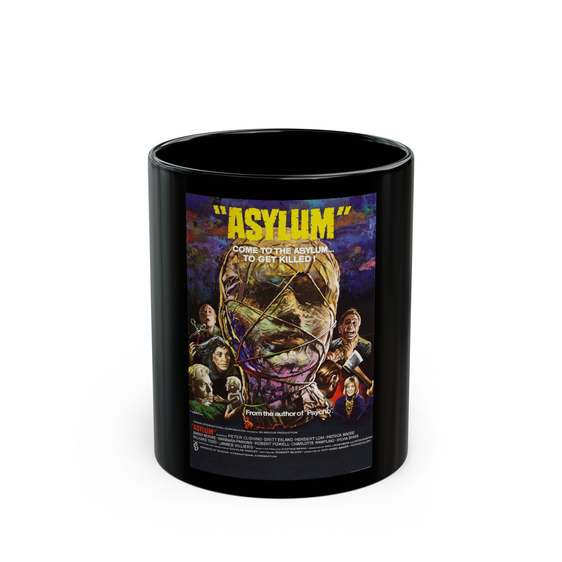 ASYLUM 1972 Movie Poster - Black Coffee Mug-11oz-The Sticker Space