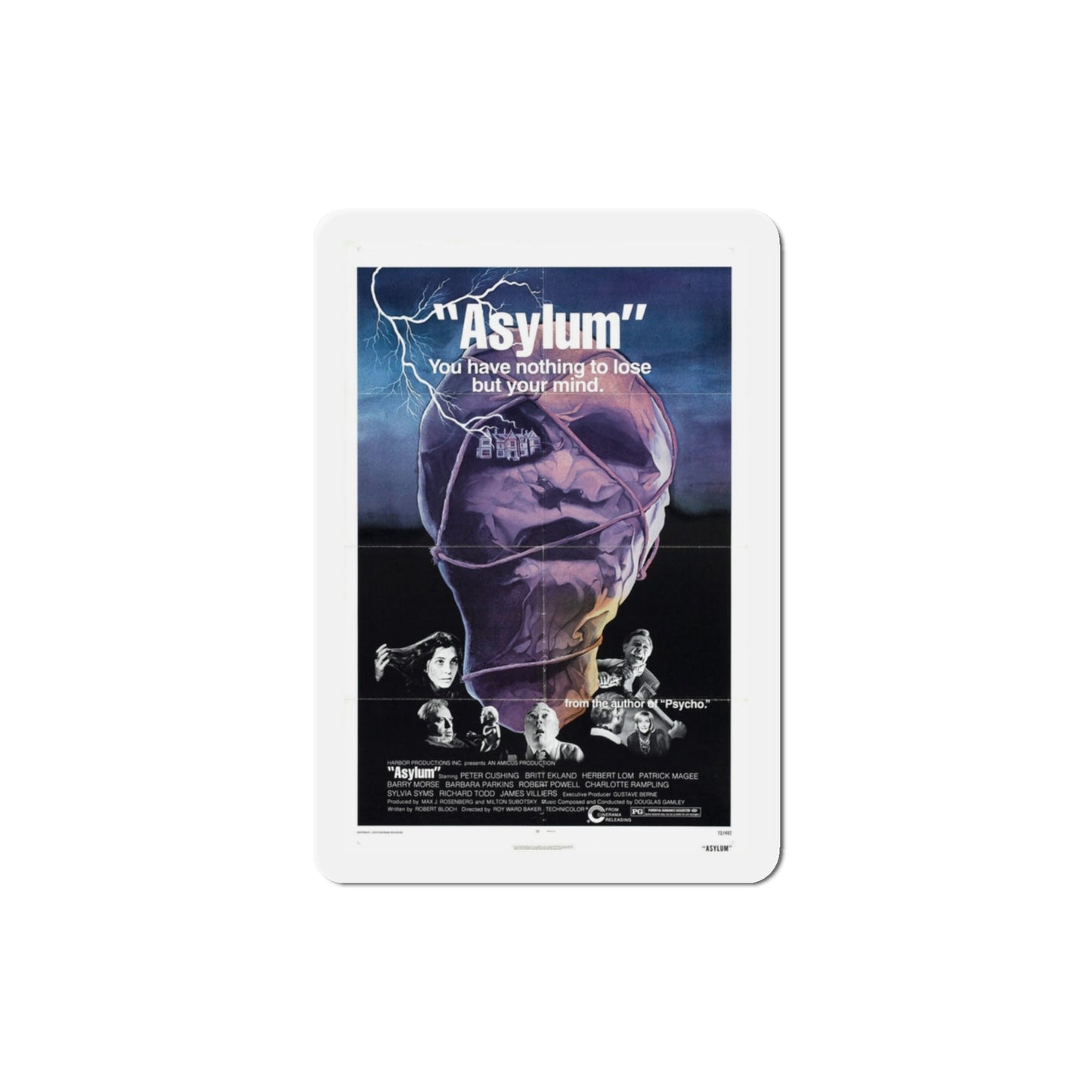 Asylum 1972 Movie Poster Die-Cut Magnet-3 Inch-The Sticker Space