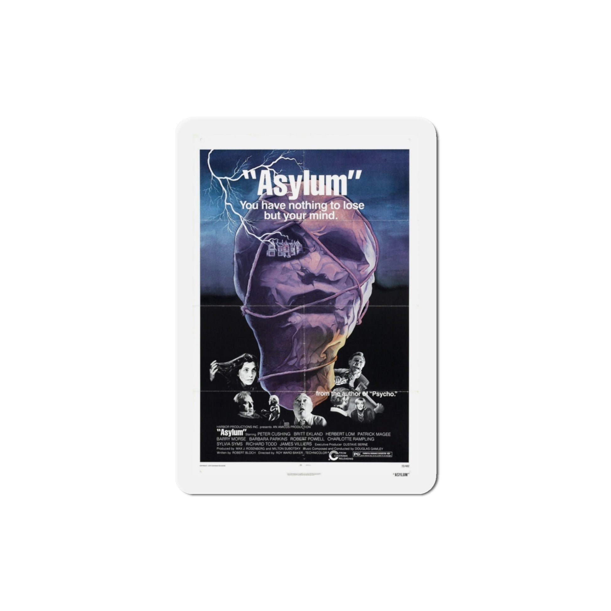 Asylum 1972 Movie Poster Die-Cut Magnet-3 Inch-The Sticker Space