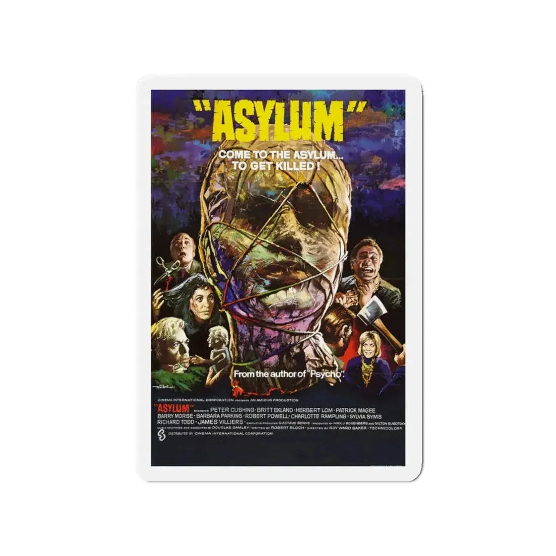 ASYLUM 1972 Movie Poster - Refrigerator Magnet 3 Inch - The Sticker Space