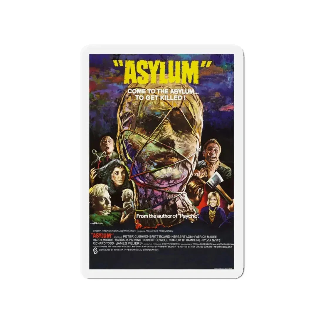 ASYLUM 1972 Movie Poster - Refrigerator Magnet 4 Inch - The Sticker Space