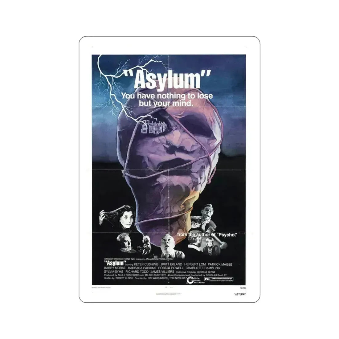 Asylum 1972 Movie Poster STICKER Vinyl Die-Cut Decal 5 Inch - The Sticker Space