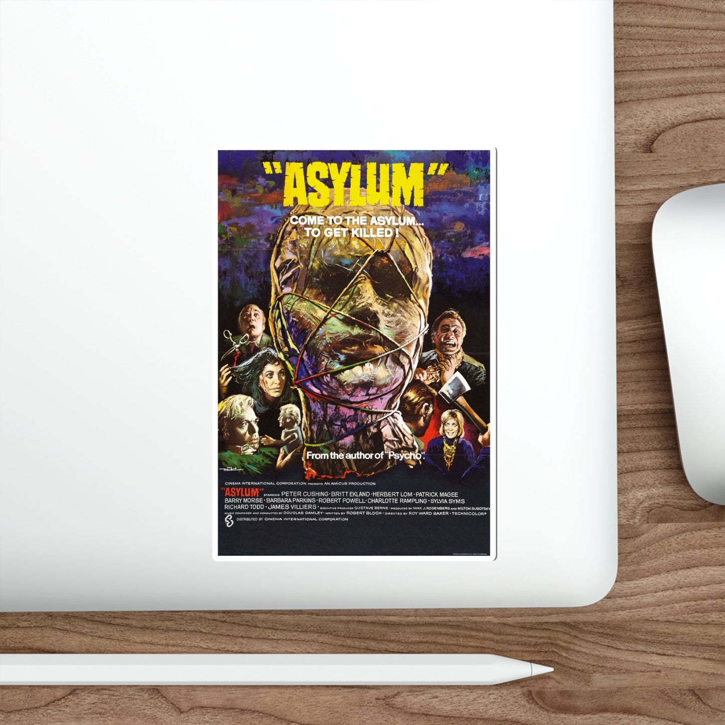 ASYLUM 1972 Movie Poster STICKER Vinyl Die-Cut Decal-The Sticker Space