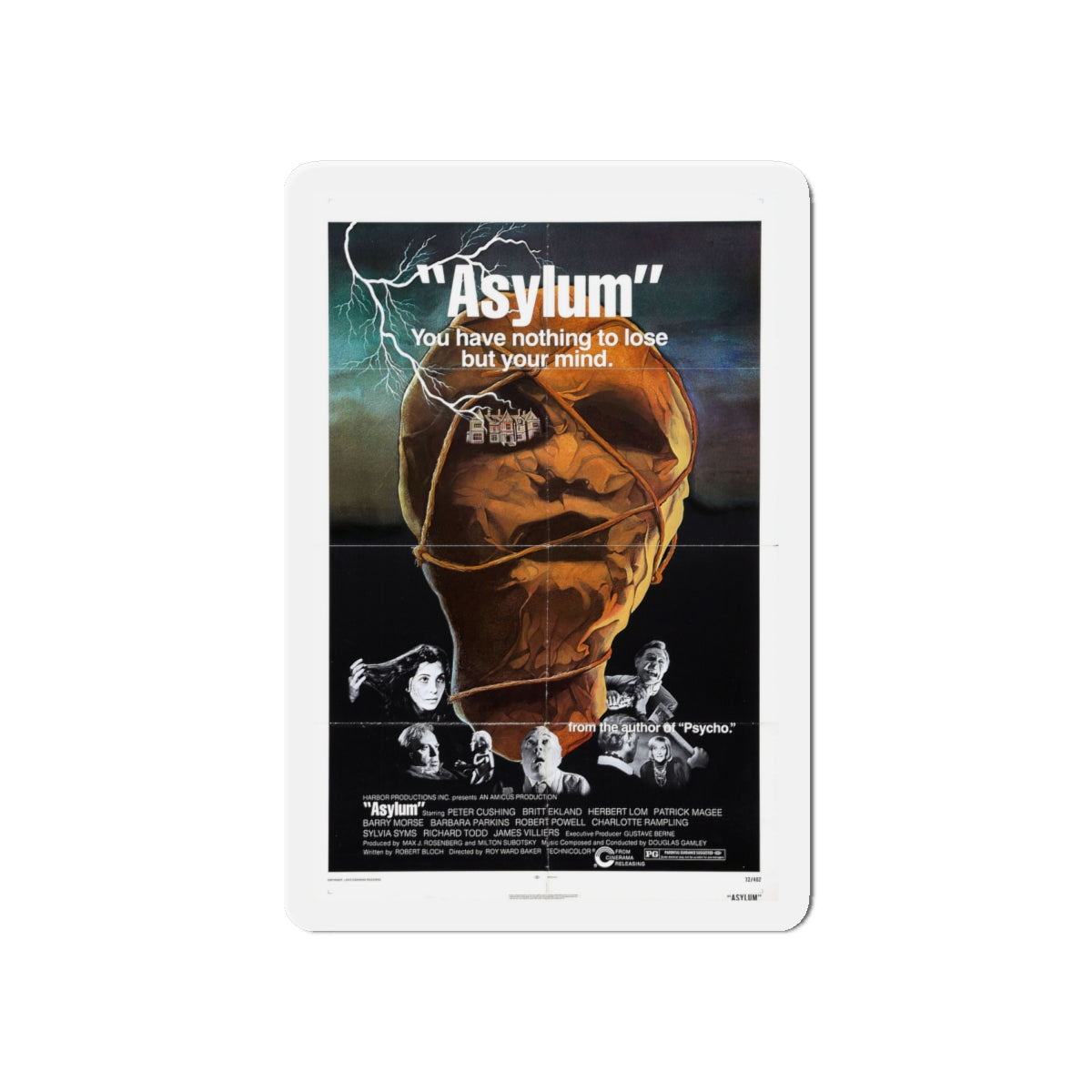 ASYLUM (2) 1972 Movie Poster - Die-Cut Magnet-6 × 6"-The Sticker Space