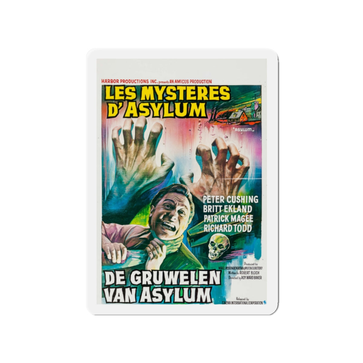 ASYLUM (BELGIAN) 1972 Movie Poster - Die-Cut Magnet-2" x 2"-The Sticker Space