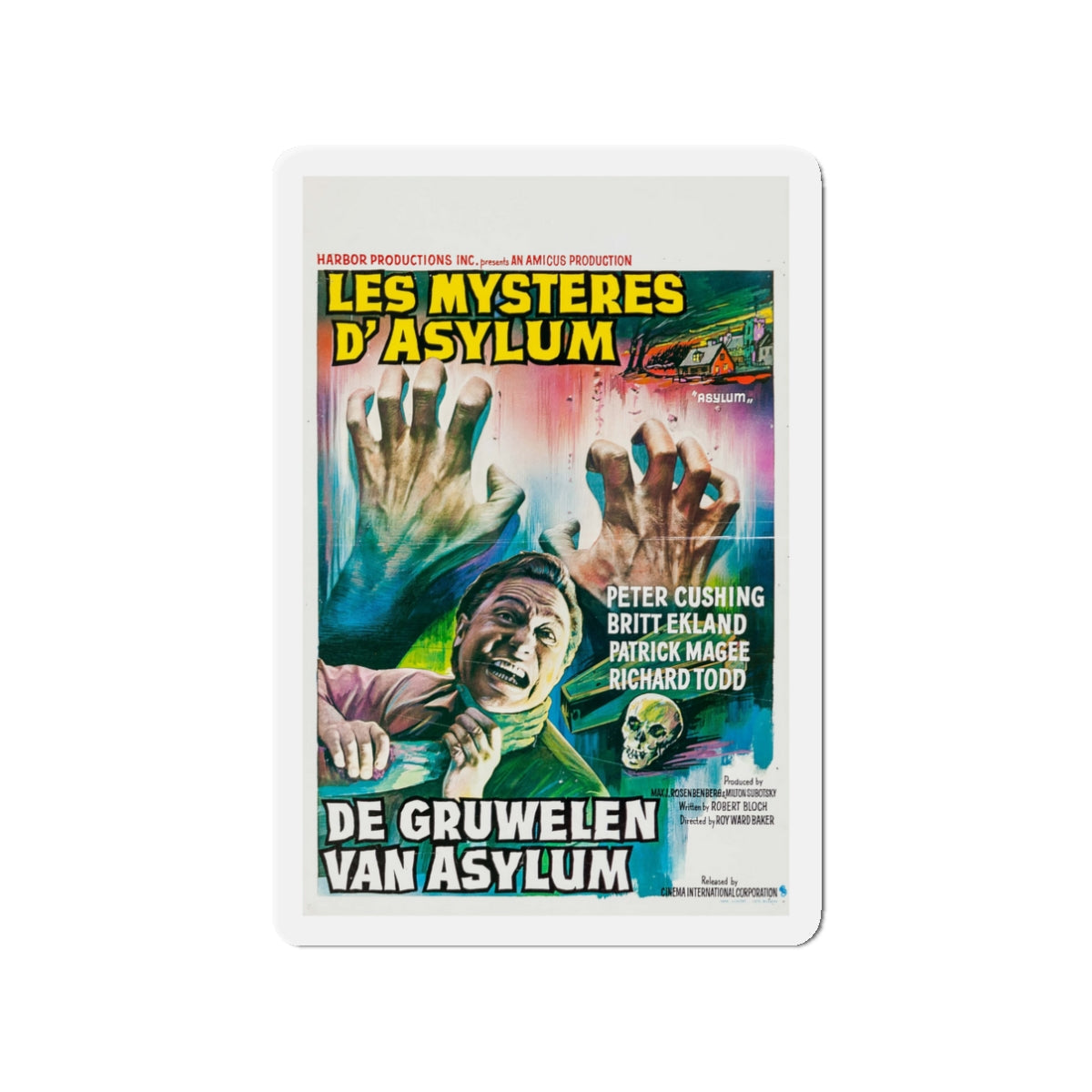 ASYLUM (BELGIAN) 1972 Movie Poster - Die-Cut Magnet-3" x 3"-The Sticker Space