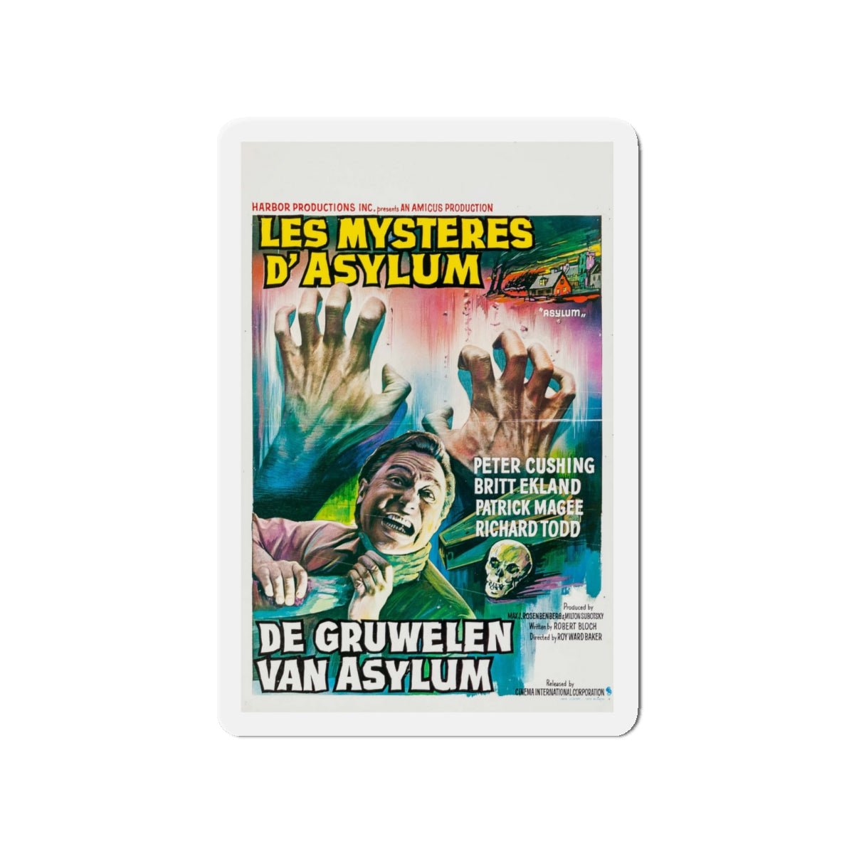 ASYLUM (BELGIAN) 1972 Movie Poster - Die-Cut Magnet-4" x 4"-The Sticker Space