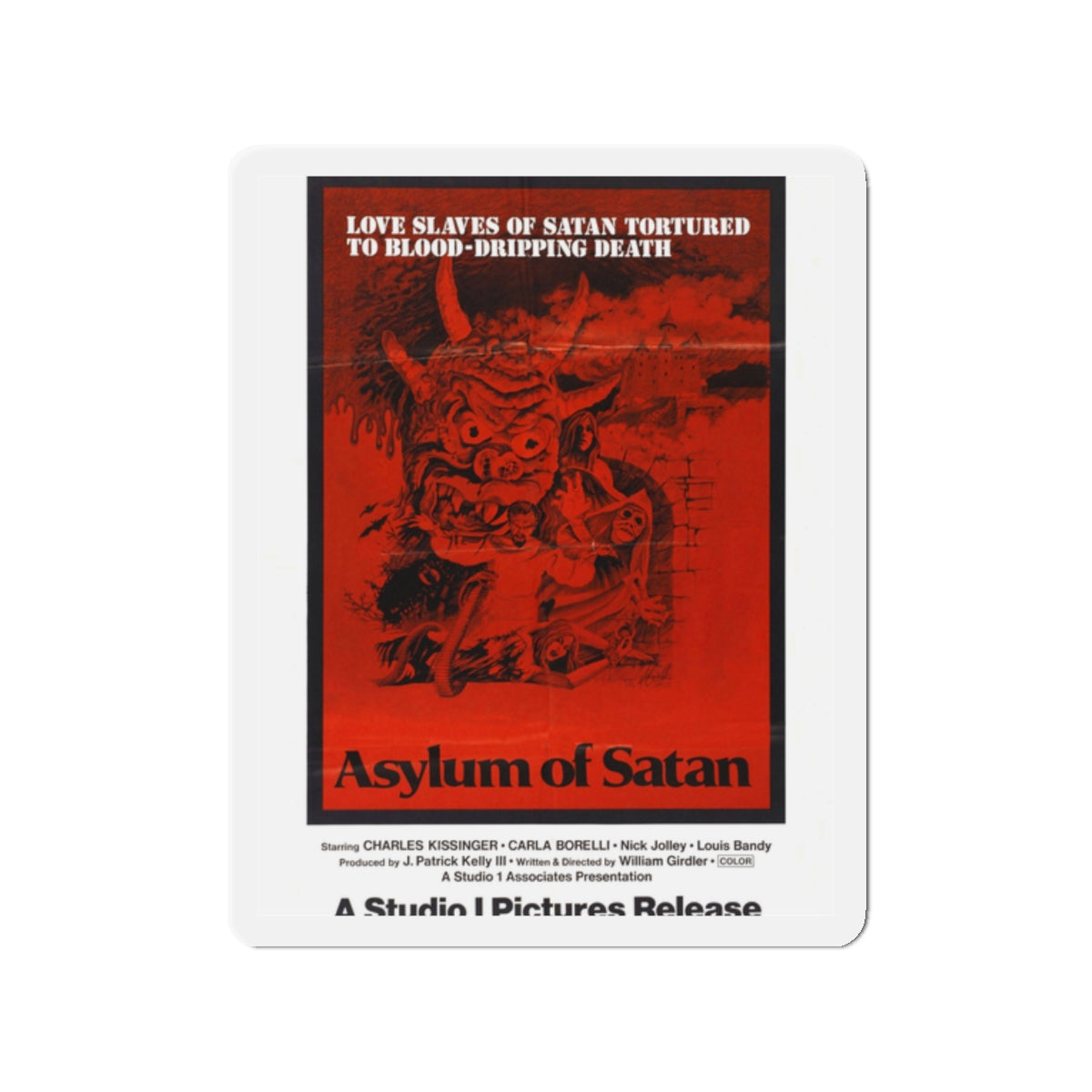 ASYLUM OF SATAN 1972 Movie Poster - Die-Cut Magnet-2" x 2"-The Sticker Space