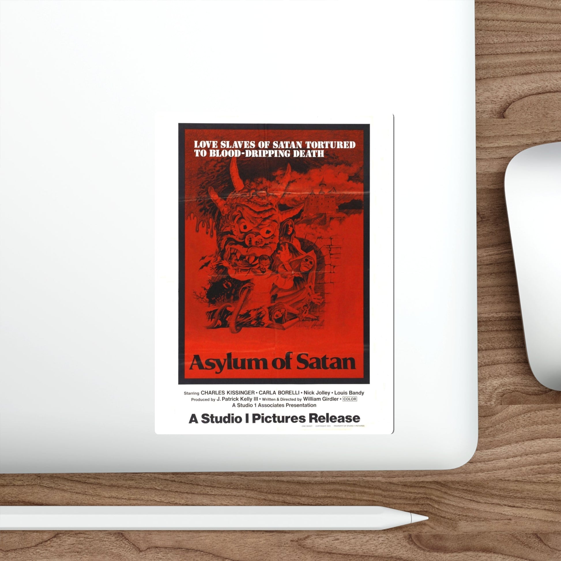 ASYLUM OF SATAN 1972 Movie Poster STICKER Vinyl Die-Cut Decal-The Sticker Space