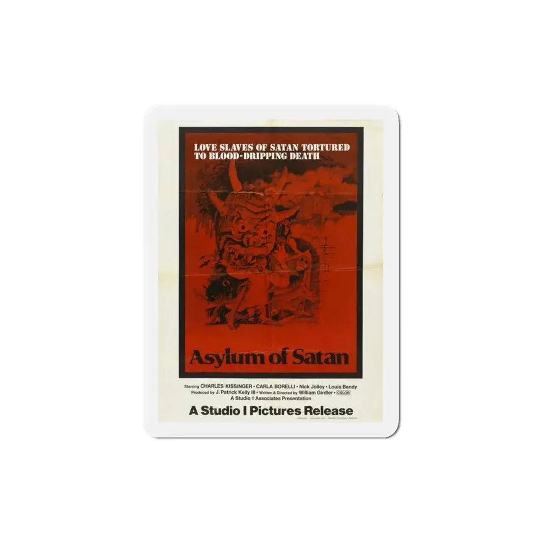 Asylum of Satan 1975 Movie Poster Refrigerator Magnet 3 Inch - The Sticker Space