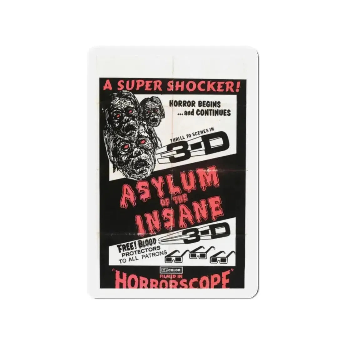 ASYLUM OF THE INSANE 1967 Movie Poster - Refrigerator Magnet - The Sticker Space