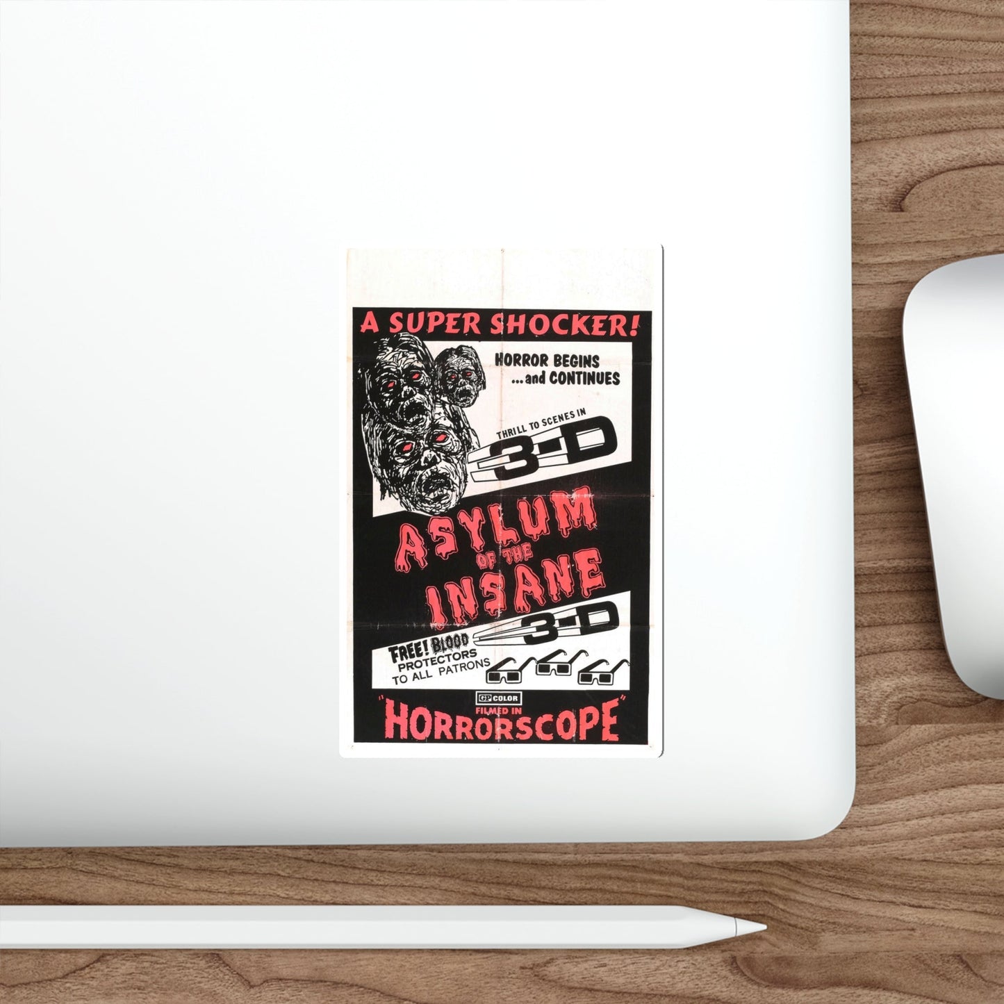 ASYLUM OF THE INSANE 1967 Movie Poster STICKER Vinyl Die-Cut Decal-The Sticker Space