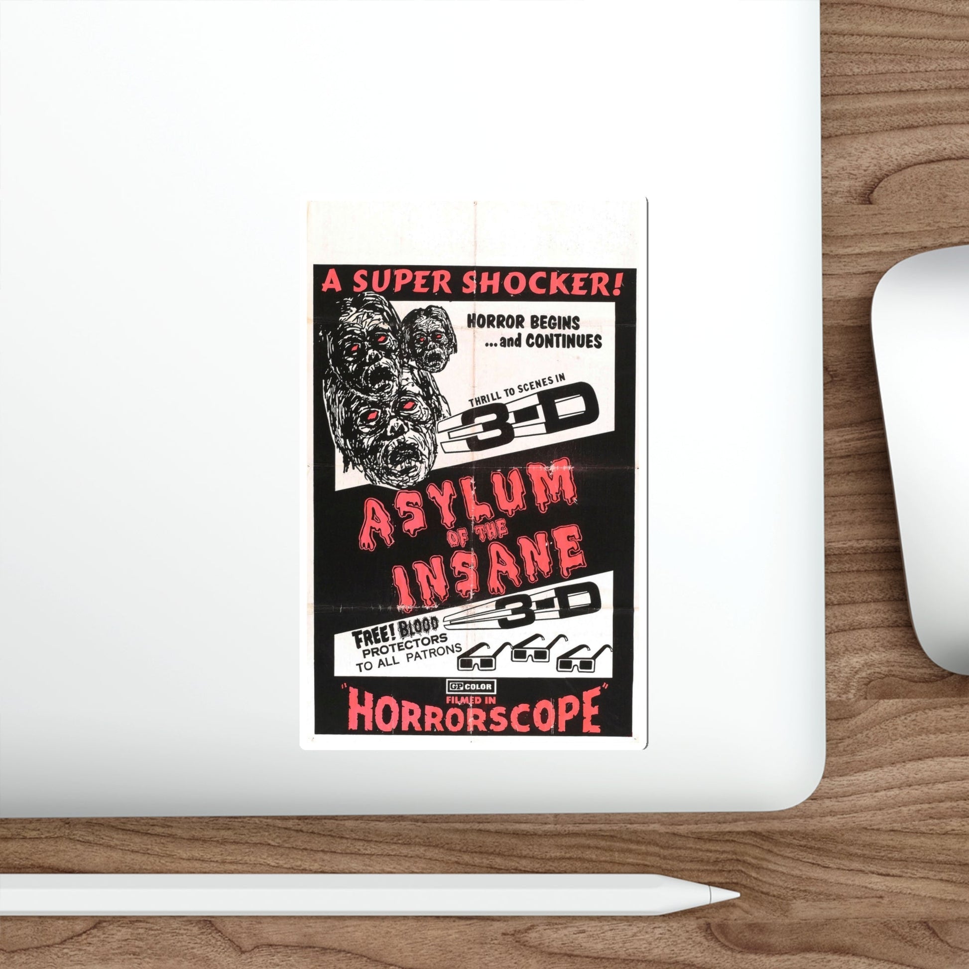 ASYLUM OF THE INSANE 1967 Movie Poster STICKER Vinyl Die-Cut Decal-The Sticker Space