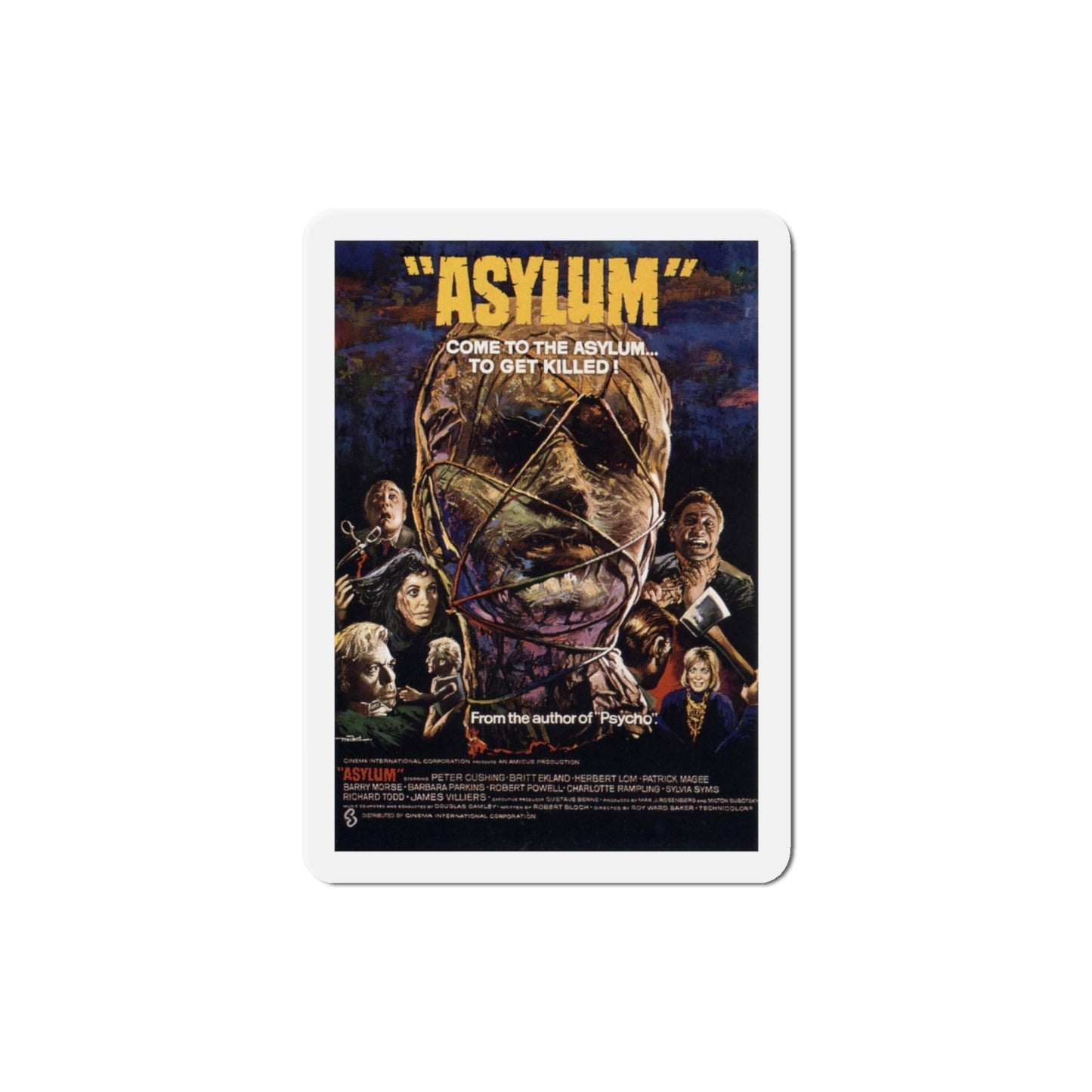 Asylum v2 1972 Movie Poster Die-Cut Magnet-3 Inch-The Sticker Space