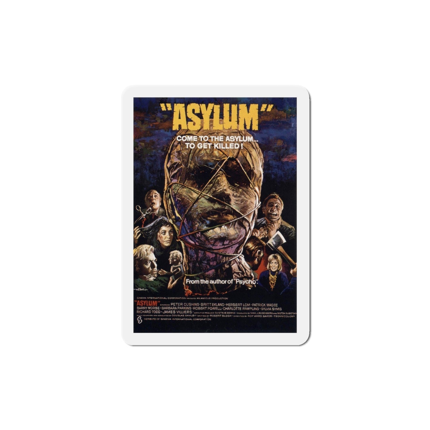 Asylum v2 1972 Movie Poster Die-Cut Magnet-4 Inch-The Sticker Space