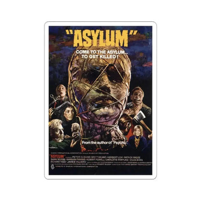 Asylum v2 1972 Movie Poster - STICKER Vinyl Kiss-Cut Decal 3 Inch White - The Sticker Space