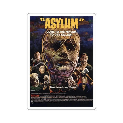 Asylum v2 1972 Movie Poster - STICKER Vinyl Kiss-Cut Decal 4 Inch White - The Sticker Space