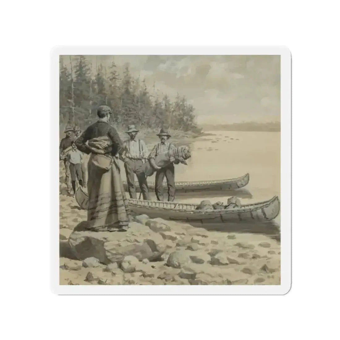 At Camp (Magazine Illustration) Refrigerator Magnet - The Sticker Space