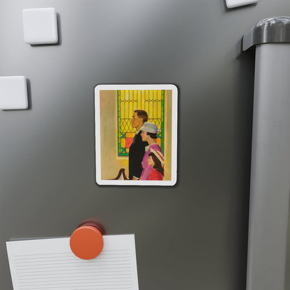 At Church (Magazine Illustration) Refrigerator Magnet-The Sticker Space