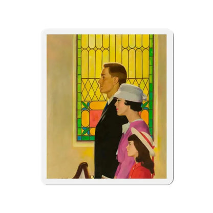 At Church (Magazine Illustration) Refrigerator Magnet - The Sticker Space