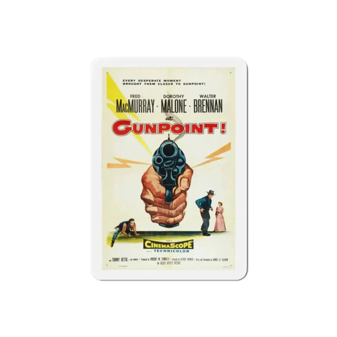 At Gunpoint 1955 Movie Poster Refrigerator Magnet - The Sticker Space