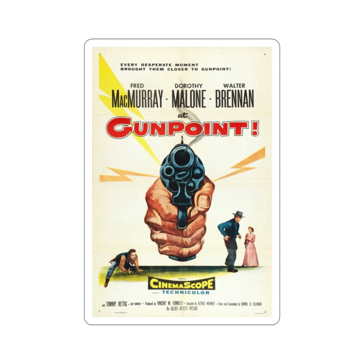 At Gunpoint 1955 Movie Poster STICKER Vinyl Die-Cut Decal-2 Inch-The Sticker Space