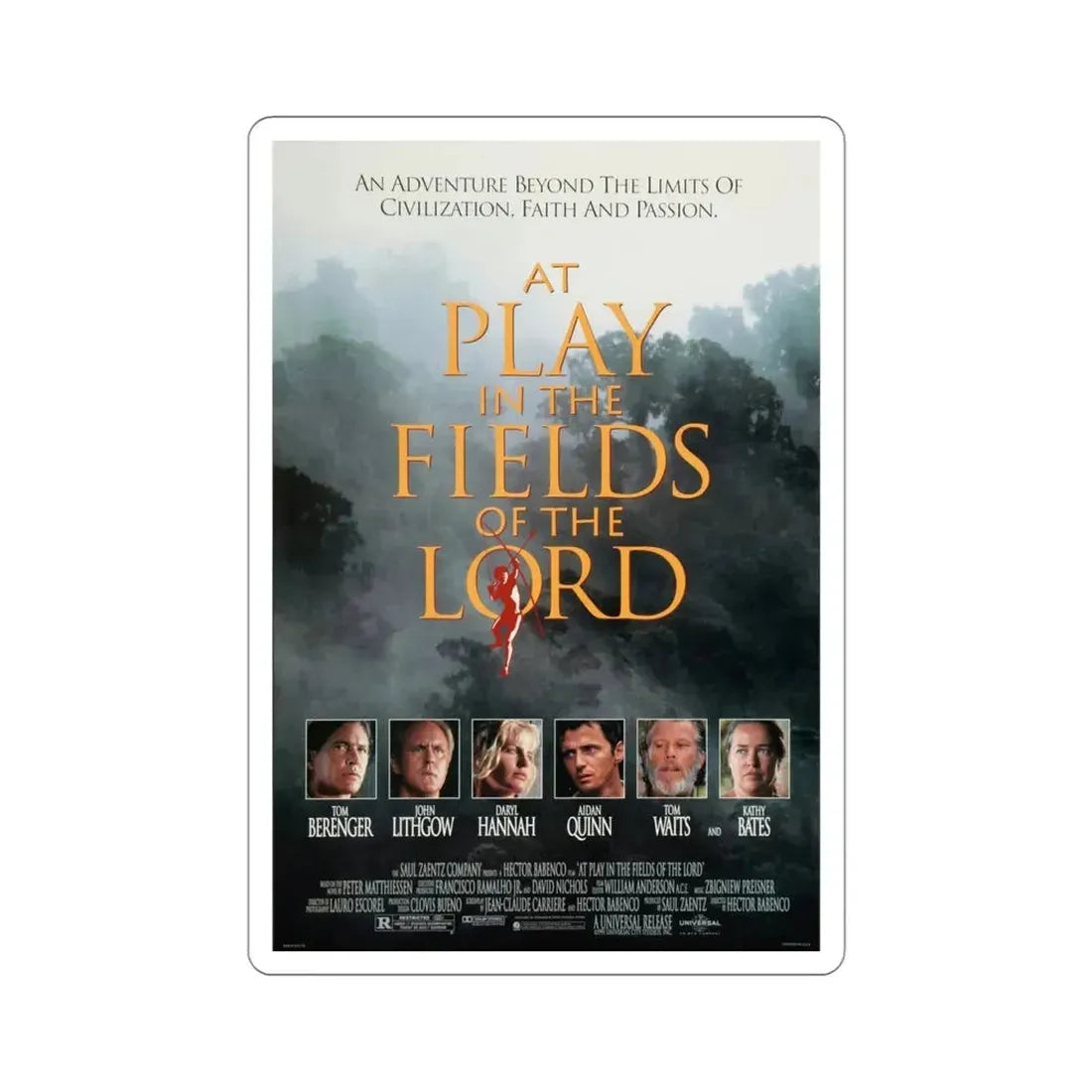 At Play in the Fields of the Lord 1991 Movie Poster STICKER Vinyl Die-Cut Decal - The Sticker Space