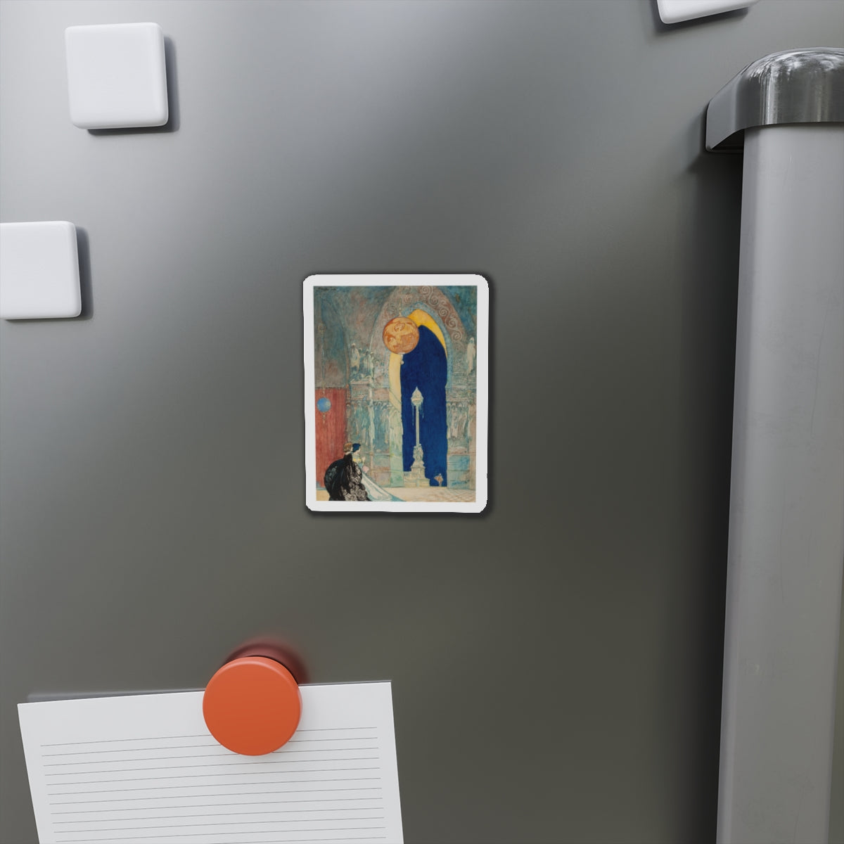 At the Ball, probable interior illustration (Magazine Illustration) Refrigerator Magnet-The Sticker Space