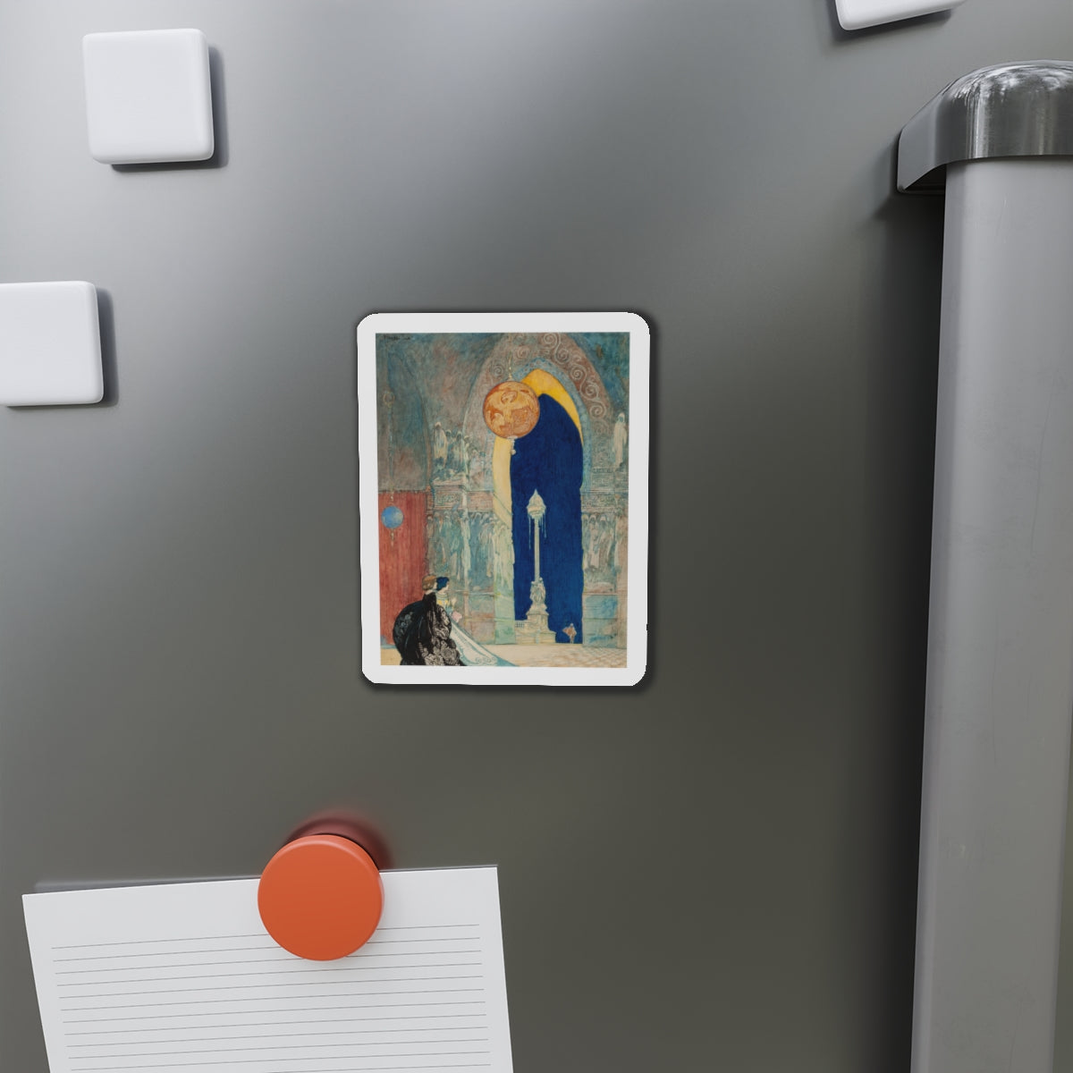 At the Ball, probable interior illustration (Magazine Illustration) Refrigerator Magnet-The Sticker Space