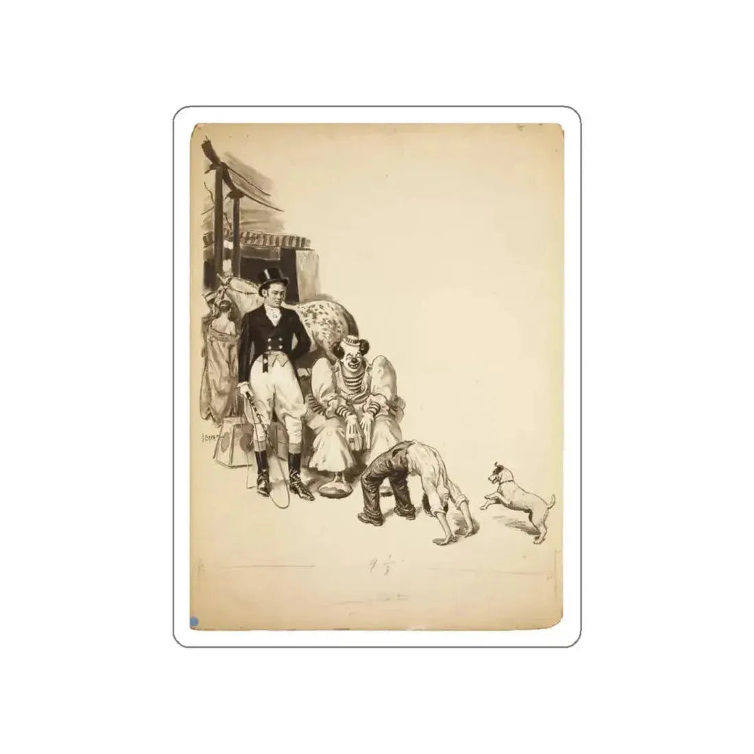 At the Circus Illustration (Magazine Illustration) STICKER Vinyl Die-Cut Decal White Die-Cut 3 Inch - The Sticker Space