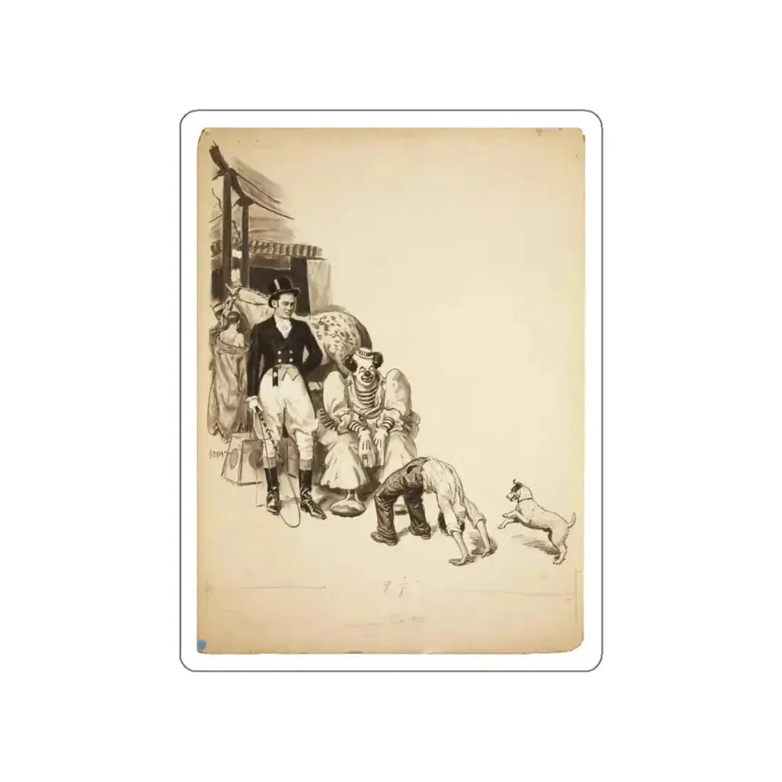 At the Circus Illustration (Magazine Illustration) STICKER Vinyl Die-Cut Decal White Die-Cut 5 Inch - The Sticker Space