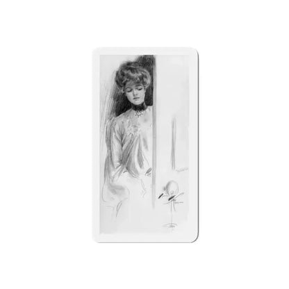At the Doorway, Saturday Evening Post interior, 1903 (Magazine Illustration) Refrigerator Magnet 5 Inch Die-Cut - The Sticker Space