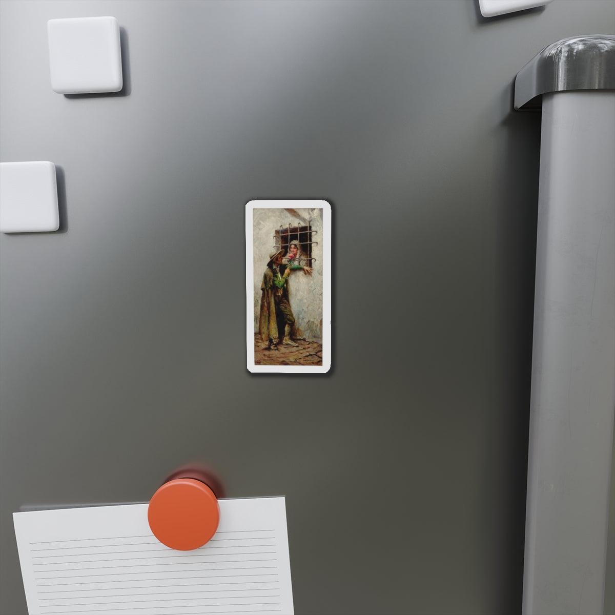 At the Window, Saturday Evening Post illustration, 1920 (Magazine Illustration) Refrigerator Magnet-The Sticker Space