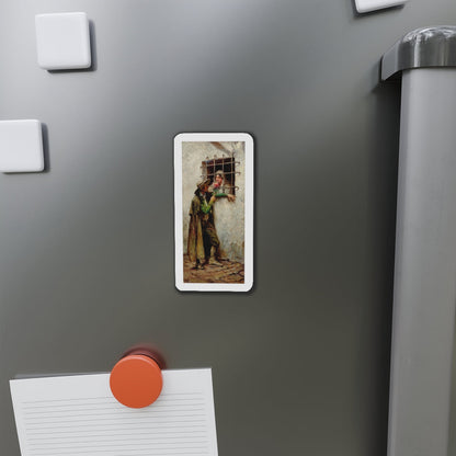 At the Window, Saturday Evening Post illustration, 1920 (Magazine Illustration) Refrigerator Magnet-The Sticker Space