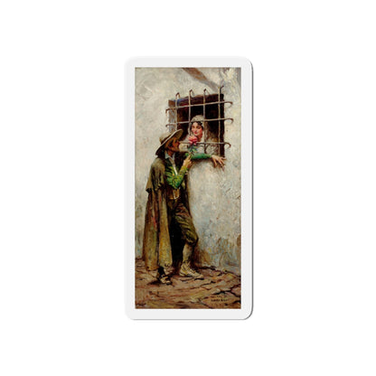 At the Window, Saturday Evening Post illustration, 1920 (Magazine Illustration) Refrigerator Magnet-6 × 6"-The Sticker Space